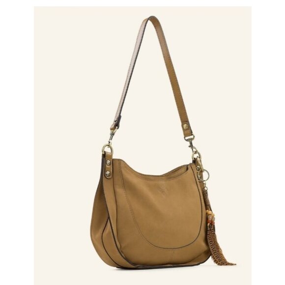Patricia Nash Caletta soft suede leather shoulder + Dust bag Tan/Wheat (Used) - Picture 1 of 13